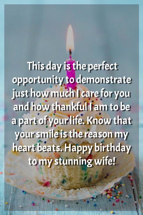 birthday greetings to wife message